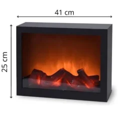 Elspis - Lyx - LED - Realistisk flameffekt - 41 x 25 cm - Svart