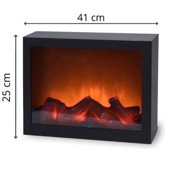 Elspis - Lyx - LED - Realistisk flameffekt - 41 x 25 cm - Svart
