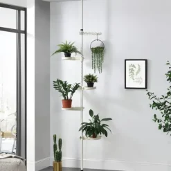 Outlet ® Teleskopisk växtställ-110-305 cm-pulverlackerad metall-vit Växtställ