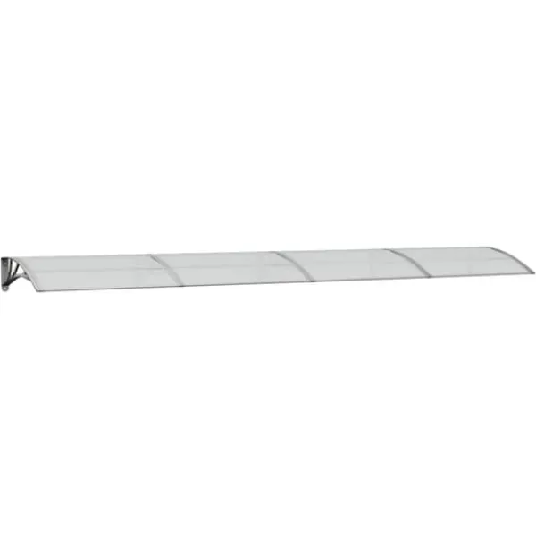 New Entrétak av polykarbonat - Väderbeständig och slitstark | Färg: Grå/Transparent | Storlek: 400x75 cm Valvbågar, Spaljéer, Bersåer & Pergolor