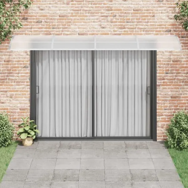 New Entrétak av polykarbonat - Väderbeständig och slitstark | Färg: Grå/Transparent | Storlek: 400x75 cm Valvbågar, Spaljéer, Bersåer & Pergolor