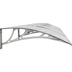New Entrétak av polykarbonat - Väderbeständig och slitstark | Färg: Grå/Transparent | Storlek: 400x75 cm Valvbågar, Spaljéer, Bersåer & Pergolor