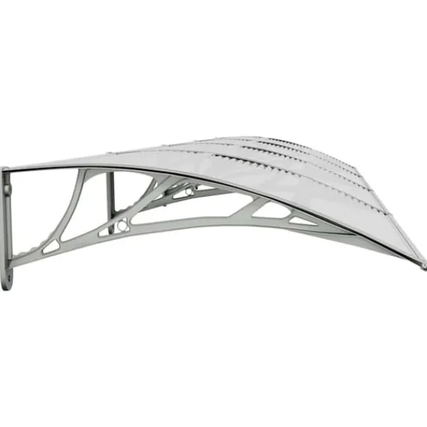 New Entrétak av polykarbonat - Väderbeständig och slitstark | Färg: Grå/Transparent | Storlek: 400x75 cm Valvbågar, Spaljéer, Bersåer & Pergolor