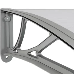 New Entrétak av polykarbonat - Väderbeständig och slitstark | Färg: Grå/Transparent | Storlek: 400x75 cm Valvbågar, Spaljéer, Bersåer & Pergolor