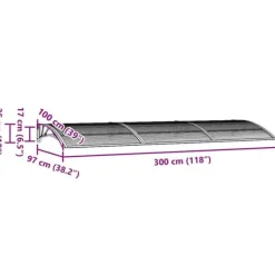 Best Entrétak av polykarbonat - Skydd för entrén | Färg: Svart | Storlek: 300x100 cm Valvbågar, Spaljéer, Bersåer & Pergolor