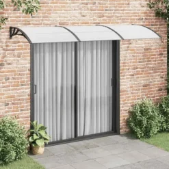 Entrétak i polykarbonat - Skydd för entrén | Färg: Svart & Transparent | Storlek: 300x75 cm
