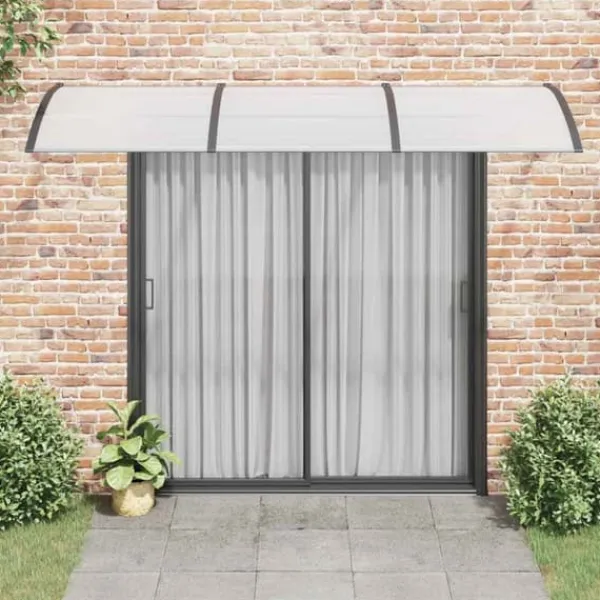 Entrétak i polykarbonat - Skydd för entrén | Färg: Svart & Transparent | Storlek: 300x75 cm