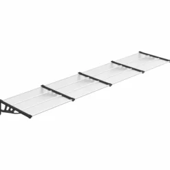vidaXL Entrétak svart och transparent 396x90 cm polykarbonat