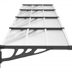 vidaXL Entrétak svart och transparent 396x90 cm polykarbonat