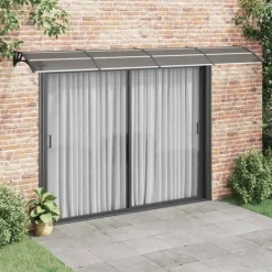 vidaXL Entrétak svart 400x75 cm polykarbonat
