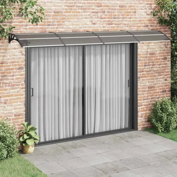 vidaXL Entrétak svart 400x75 cm polykarbonat