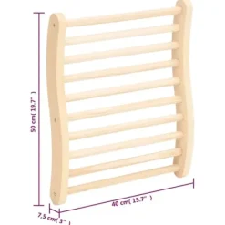 Ergonomiskt S-format ryggstöd i massiv furu - Bastuaccessoar | Färg: Natur | Storlek: Standard Bastu