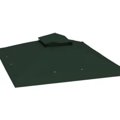 Ersättning av Gazebo-tak, 3x3 m storlek, Dubbel tak, UV-skydd,grön