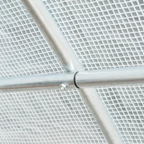 Ersättningsfolie 600x300x200 cm, frontdörr & 12 fönster, rivtålig UV-PE – växthustunnel, vit