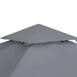 Ersättningstak 3x3 m för metallpaviljong, vädertåligt polyester, mörkgrå
