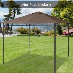 Hot Ersättningstak 2,93x2,93 m för paviljong, polyester, kaffe Tält & Lusthus