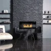 Etanolkamin Bio-eldstäder Hängande eldstad svart glänsande med glas Bioetanolbrännare 90 cm x 40 cm x 12 cm Miljövänlig eldstad