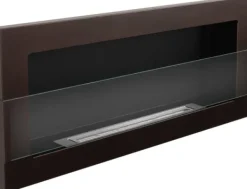 Etanolkamin Bioeldstäder Hängande eldstad brun med glas med bioetanolbrännare 90 cm x 40 cm x 12 cm Miljövänlig eldstad