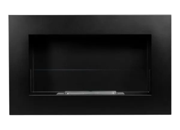 New Etanolkamin med glas Öppna spisar Bio-eldplats Hängande biopejs Bioetanolbrännare 65 cm x 40 cm x 12 cm BOX matt svart ekologisk eldstad Öppna Spisar