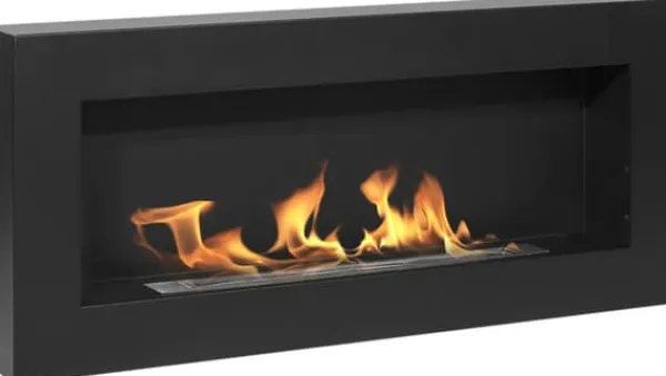 Best Etanolkamin Öppna spisar Bio-eldplats Hängande biopejs Bioetanolbrännare BOX 90 cm x 40 cm x 12 cm matt svart ekologisk eldstad Öppna Spisar