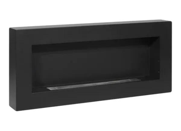 Best Etanolkamin Öppna spisar Bio-eldplats Hängande biopejs Bioetanolbrännare BOX 90 cm x 40 cm x 12 cm matt svart ekologisk eldstad Öppna Spisar