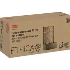 Ethica rektangulär blomlåda 80 cm med grön spaljé