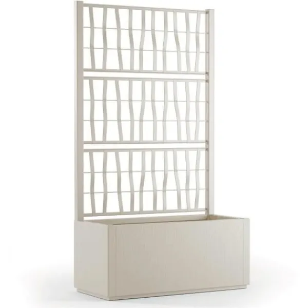 Sale Ethica rektangulär blomlåda 80 cm med kritspaljé Krukor & Växtbehållare