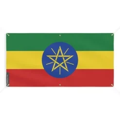 Etiopien flaggbanner 6 öljetter 60x120cm i polyester