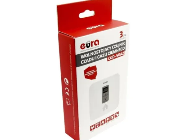 Outlet Eura 2-i-1 kolmonoxid- och naturgasdetektor CGD-50A2 Rök- & Koloxiddetektorer