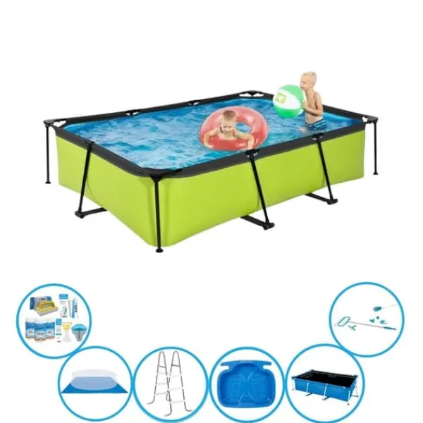 Outlet EXIT Simbassäng Lime - Rampool 300x200x65 cm - Pool Super Set Pooler