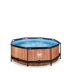 Clearance EXIT Wood pool ø244x76cm med filterpump - brun Pooler