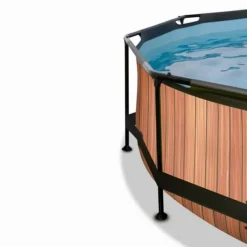 Clearance EXIT Wood pool ø244x76cm med filterpump - brun Pooler
