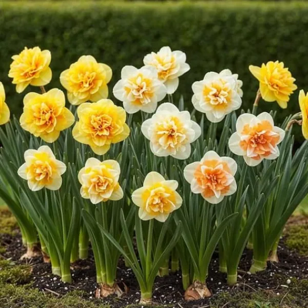 Exotisk blomsterlök - Dubbla Narcisser Mix gul och vit (10 stycken) diameter 12-14 cm