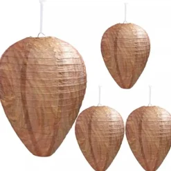Falskt Getingbo / Dekorativ Utomhusattrapp – 4-pack Insektsmedel & Djuravvisande Medel