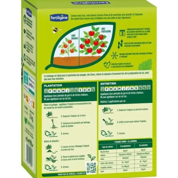 Best FERTILIGENE FCOSAN3 - Horn- och blodgödsel 3 kg - Snabb och långvarig verkan - Närar upp till 3 månader - Upp till 60m² befruktad Gödningsmedel