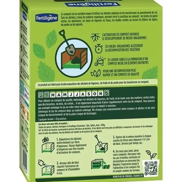 New FERTILIGENE kompostaktivator - FACOMP12 - 1,2 kg - Accelererar nedbrytningen av avfall Kompostering