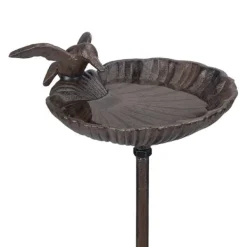 Outlet Fågelbad, Gjutjärn, 100x14x16 cm, Brun För Fåglar & Småvilt