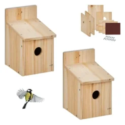Fågelholksbyggsats, Set om 2, 23x14x18 cm, Natur