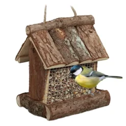 Outlet Fågelmatare, Trä, 17x15x12 cm, Natur För Fåglar & Småvilt
