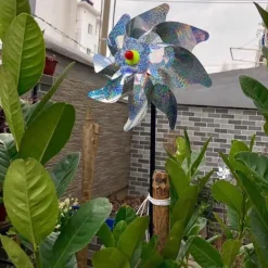 Fågelväderkvarn Utomhus Fågelavvisande PinWheels Reflekterande Väderkvarn Fågelavvisare