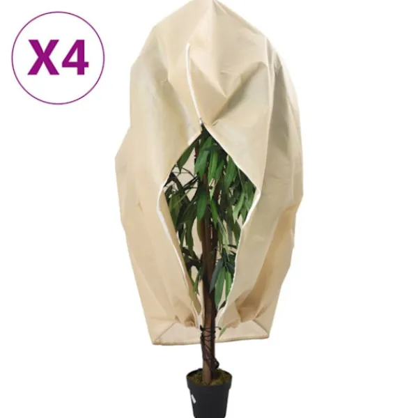 vidaXL Fiberdukar med blixtlås 4 st 70 g/m² 3,93x3 m