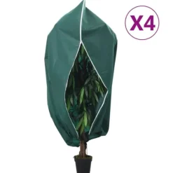 vidaXL Fiberdukar med blixtlås 4 st 70 g/m² 1,55x1,55 m