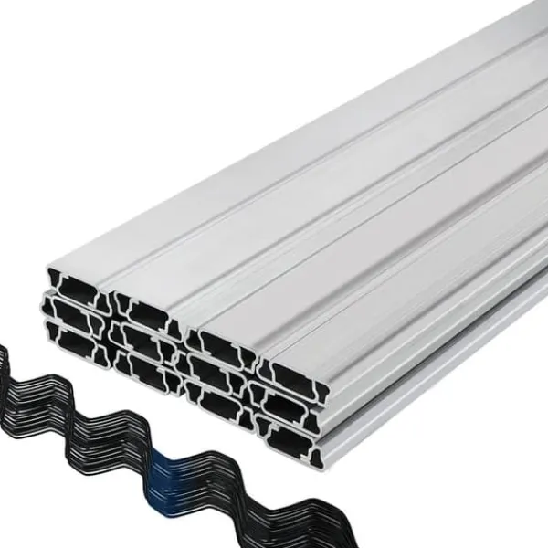 Fjädertråd, låskanal, 6,56 fot fjäderlås, U-kanalpaket för växthus, 40-pack PE-belagd tråd & aluminiumkanal.