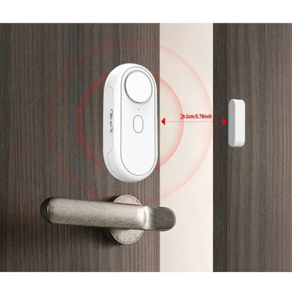 Hot Fjärrkontroll Vibration & Dörrsensor Alarm - Batteri Ingår, kompatibelt med Huawei, Samsung, APPLE, Garmin Sensorer Till Säkerhetssystem