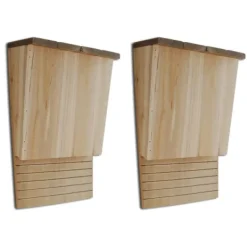 Hot Fladdermusholkar 2-Pack - Vilsystem för Fladdermöss | Storlek: 22x12x34 cm För Fåglar & Småvilt