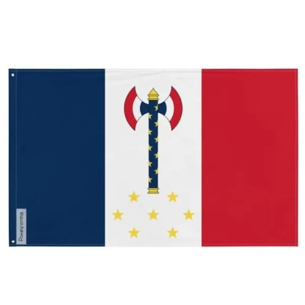Flagg - Marskalk Pétain - 160 x 240 cm - Polyester - Tryck på fram- och baksidan - Järnglitter