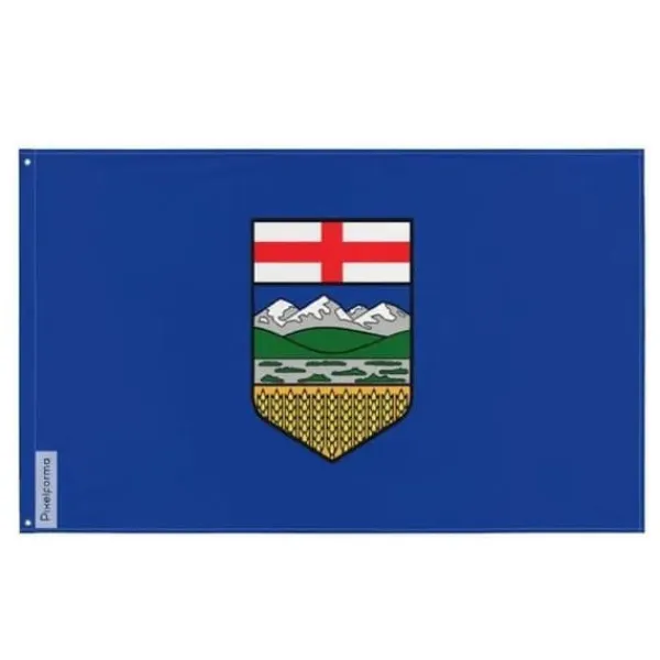 Flagga - Alberta - 64 x 96 cm - Polyester - Tryck fram/bak - Metallöglor