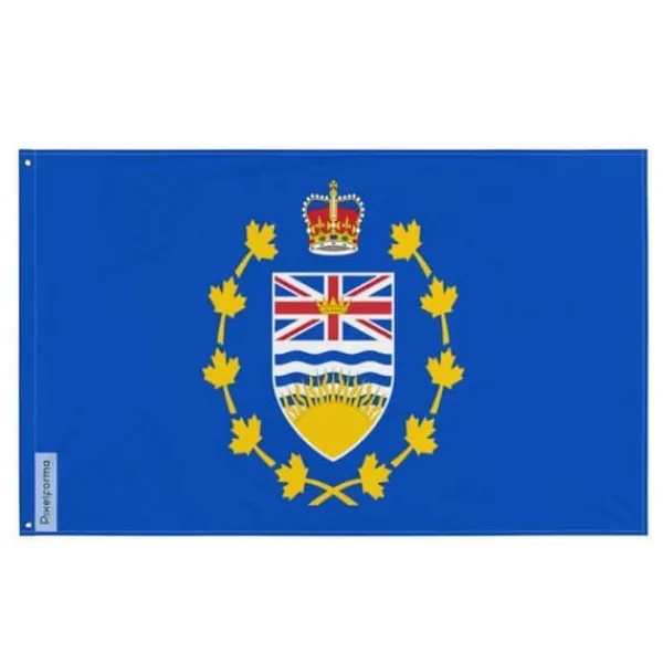 Flagga - Flerfärgad - Brittiska Columbia - 90 x 150 cm - Polyester - Framsidan/baksidan Flaggor & Vindstrutar