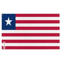 Flagga - Liberia - 96 x 144 cm - Polyester - Framsida/baksida - Järnöglor