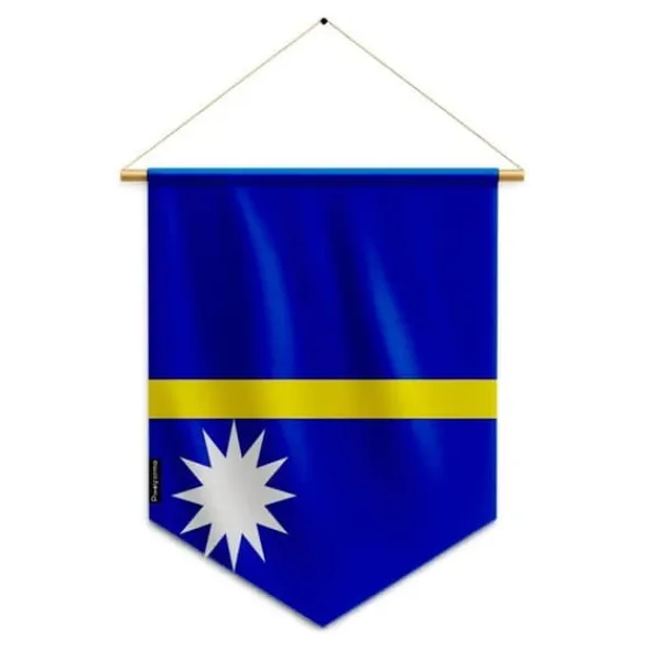 Flagga - Nauru - 30 x 45 cm - Polyester - Tryck på framsidan/baksidan - Inkluderade tillbehör